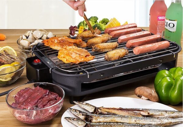 Outdoor Electric BBQ Grill – Smokeless, non-stick carbon steel plate with knob temperature control for outdoor and Korean-style cooking.